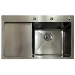 Кухонна мийка з нержавіючої сталі Mixxus MH7849R Nano-Black MI7051, Графит