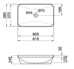 Раковина Qtap Scorpio без донного клапана QT1411K491WN - мініатюра 2