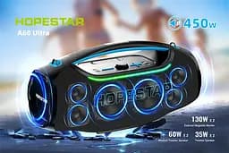 Колонка Bluetooth Hopestar A60 Ultra 450 Вт із мікрофоном RGB, IPX6, 30000 mAh - мініатюра 6