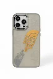 Чехол The North Face для iPhone 16 Pro Max - серый матовый с принтом логотипа