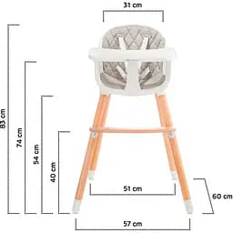 Стільчик для годування Kinderkraft Sienna Gray KKKSIENGRY0000 (00-00303941) - мініатюра 12