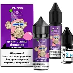 Набор компонентов для самозамеса солевой жидкости для вейпа Flavorlab FL350 30 мл 0-50 мг Grapes Orange Cinnamon Виноград Апельсин Корица (15407)