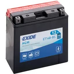 Акумулятор Мото Exide ET14B-BS AGM 12Ah (+/-) 190EN 150х70х145 мм 