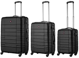 Набор чемоданов Amplar 3 в 1 (S,M,L) пластик 4 колеса черный Wenger sum0027712