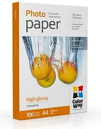 Фотобумага ColorWay, глянцевая, A4, 230 г/м², 100 л (PG230100A4)
