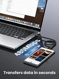 Кабель зарядний UGREEN USB C to USB C Charger Cable 100 W кабель для швидкого заряджання 2 м Black (US555) - мініатюра 6