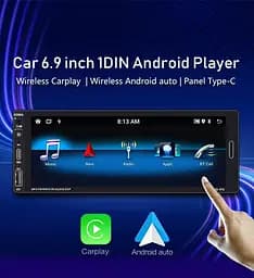 Універсальна магнітола 1din-6.9 з підтримкою Android 12 та Carplay XPRO 4+64GB (42456-6288A64_3223) - мініатюра 3