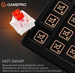 Клавиатура игровая механическая GamePro MK-144-B Hot-Swap Outemu Red Switch USB Black-White - мініатюра 9