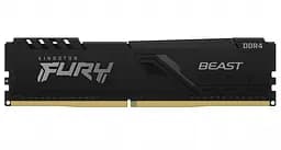 Пам'ять 8Gb x 2 (16Gb Kit) DDR4, 3200MHz, Kingston Fury Beast, Black, 16-18-18, 1.35V, з радіатором (KF432C16BBK2/16) - мініатюра 2