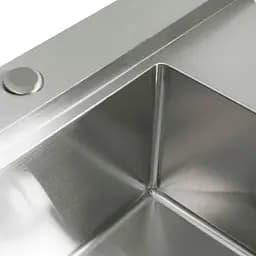 Кухонна мийка Platinum Handmade 580x480x220 L нержавійка (товщина 3,0/1,5 мм корзина та дозатор в комплекті), R, Нержавіюча сталь - мініатюра 4