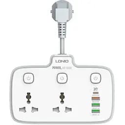 Удлинитель сетевой LDNIO SC2413 3USB/1Type-C, 3Sockets. QC/PD, 20W/10A, EU Plug