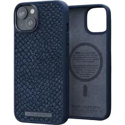 Чехол-накладка Njord Salmon Leather MagSafe Case Blue для iPhone 14 (NA41SL01)