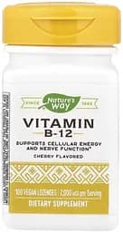 Витамины и минералы Nature's Way Vitamin B-12, 100 пастилок Вишня