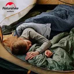 Спальник з капюшоном та закругленим дном Naturehike Y150 NH21MSD08 лівий темно-блакитний - мініатюра 4