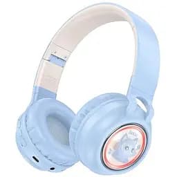 Бездротові навушники Hoco W50 Cute fun BT headphones, BT5.3, AUX, TF, 400mAh, 12h, blue