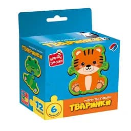 Дитячі магнітні пазли "Тваринки" Vladi Toys VT1733-04, 6 картинок