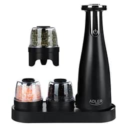 Набір з 3 млинів для спецій солі та перцю Adler AD 4449 на USB black - мініатюра 5