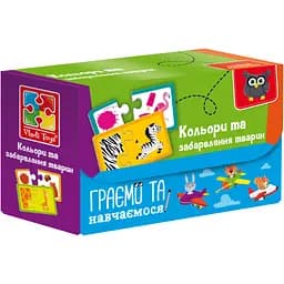 Пазлы Vladi Toys Академия развития Найди пару Цвета и окраски животных 21 элемент (VT5003-02)