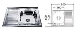 Кухонна мийка Mira MR 8060 Satin Right - мініатюра 3