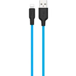 USB Cable Hoco X21 Silicone Lightning Black/Blue 1m