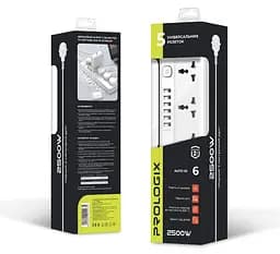 Сетевой фильтр-удлинитель ProLogix Premium PRSC5614W 5 розеток, 6 USB AUTO ID, 2 м - мініатюра 5