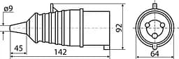 Розетка переносна P4 32А IP44 3P+PE ГП АСКО-УКРЕМ (A0080020005) - мініатюра 4
