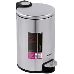 Відро для сміття МVM з кришкою та педаллю 12 л (BIN-16 12L SS) - мініатюра 2