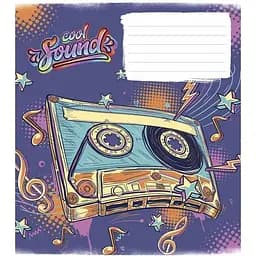 Тетрадь ученическая Cool sound Школярик 024-3205L-5 в линию 24 листов
