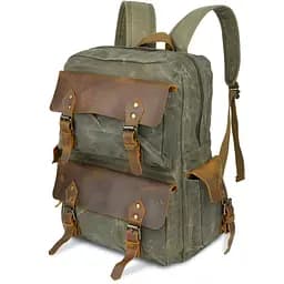 Туристичний рюкзак canvas 20107 Vintage болотяний - мініатюра 6