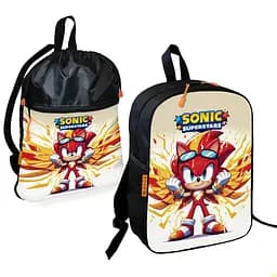 Школьный рюкзак детский Супер Соник + Сумка для обуви спортивной формы рюкзак-мешок для мальчика (01841)