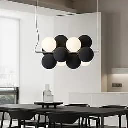 Люстра HOLLY на 12 бело-черных плафонов в хромовом корпусе Ст. S 016/12 CH+BK+WT | Line F