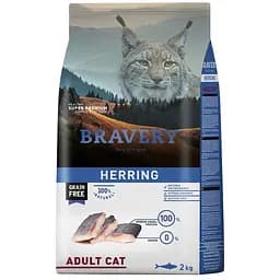 Сухой корм для котов Bravery Herring Adult Cat с сельдью 2 кг (0678 BR HERR _2KG)