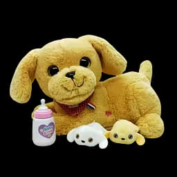 Игрушка интерактивная мама-собака с щенками, 933-140E, 25 см, мягкая, беременная собака (в ассортименте)