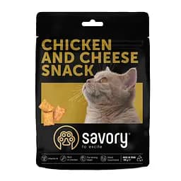 Лакомства хрустящие Savory Cats Snacks Pillows Gourmand with Chicken and Cheese Для взрослых прихотливых котов подушечки с курицей и сыром 180 г
