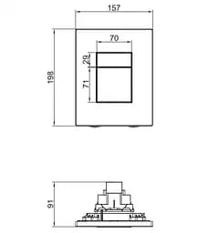 Панель змиву пластикова Koer KT-0607-07 157x198x3mm, кнопка квадратна KR5345, Графит - мініатюра 4