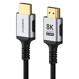 Кабель HAGiBiS HDMI - HDMI 2.1 48Gbps High Speed 8K/60Hz 4K/240Hz 2K/360Hz (HM06) 1m - мініатюра 2