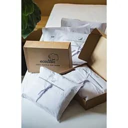 Комплект постільної білизни Ecotton Premium євро перкаль вишивка з зеленим кантом (25139) - мініатюра 10