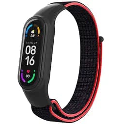 Ремінець нейлоновий ArmorStandart для Xiaomi Mi Band 7/6/5/4 Black / Red (ARM67843)