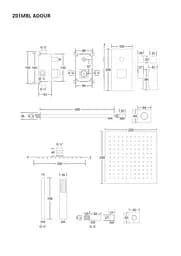 Душова система прихованого монтажу Corsan Adour black + BOX Z01MBL, Чорний матовий - мініатюра 2