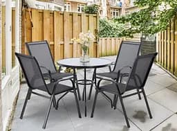 Комплект садових меблів GardenLine Verona-4 Black круглий стіл