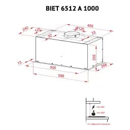 Витяжка повновбудована Perfelli BIET 6512 A 1000 W LED - мініатюра 8