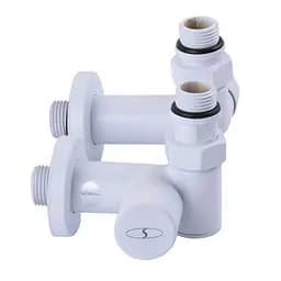 Набір Кран вентильний кутовий з американкою Solomon Lux 1/2″ White 7777 TEN (2шт.) 000020287 - мініатюра 3