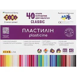Пластилин ZiBi Classic Kids Line 40 цветов 800 г (ZB6242)