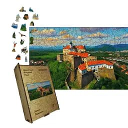 Деревянный фигурный пазл Замок Паланок, А3, Картонная коробка 200 элементов