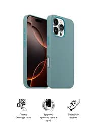 Силиконовый чехол для Apple iPhone 16 Pro, ICON2 Case, голубой, противоударный, панель, защита всего корпуса, матовая поверхность Soft Touch, выступает над дисплеем, совместим с защитными стеклами и пленками, с микрофиброй, ArmorStandart (ARM79639) - мініатюра 3
