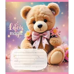 Зошит учнівський "Тедді" Leader 012-500363K-3 в клітинку, 12 аркушів