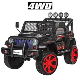 Електромобіль Jeep Wrangler з пультом чорний (M 3237EBLR-2-3) - мініатюра 2