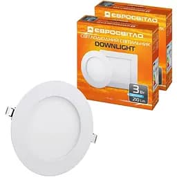 Світильник точковий врізний Євросвітло 3Вт коло LED-R-90-3 4200К 2 шт. (56826)