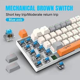 Ігрова механічна дротова клавіатура HXSJ V500 / Blue Switch / 60% / RGB / Colourful - мініатюра 4