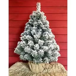 Ялинка Hvoya штучна Classic в мішковині 90 см засніжена